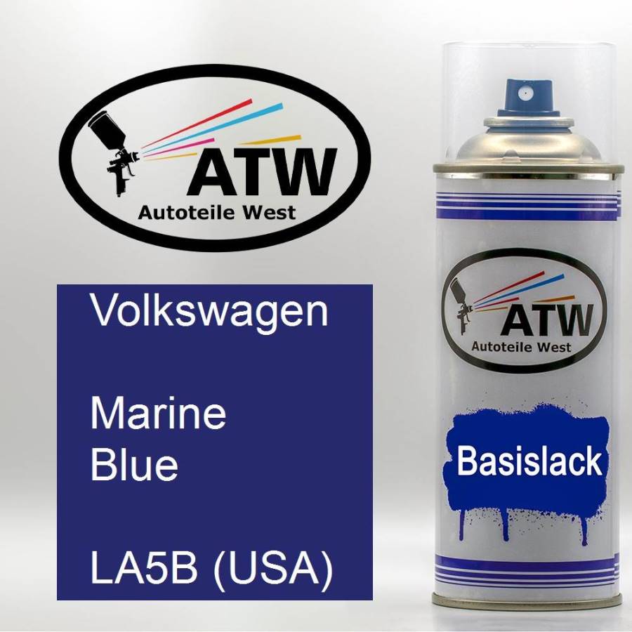 Volkswagen, Marine Blue, LA5B (USA): 400ml Sprühdose, von ATW Autoteile West.